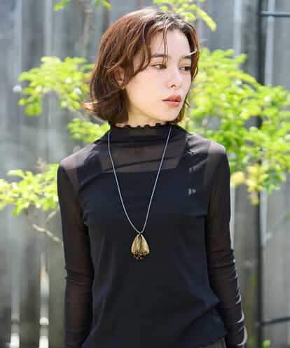 NHKAI80090 GIANNI LO GIUDICE(小さいサイズ) ナイロンチュールハイネックカットソー