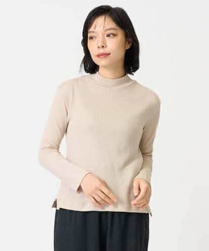 NHKAI86090 GIANNI LO GIUDICE(小さいサイズ) エアーコットンストライプ柄ハイネックカットソー