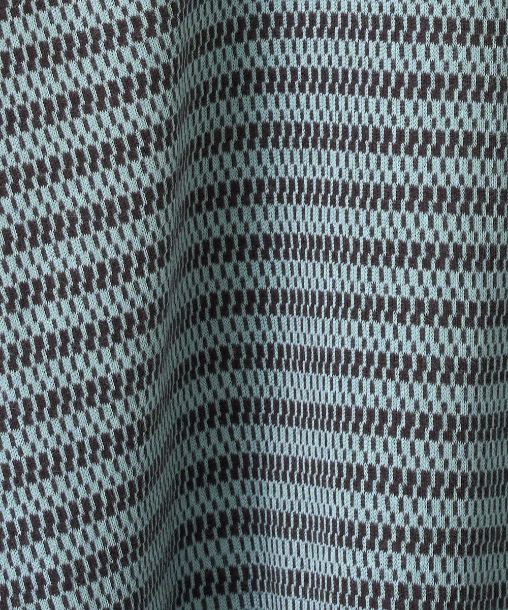 NHKAI87090 GIANNI LO GIUDICE(小さいサイズ)(メゾン ドゥ サンク) エアーコットン幾何ボーダー柄ハイネックカットソー ブラウン