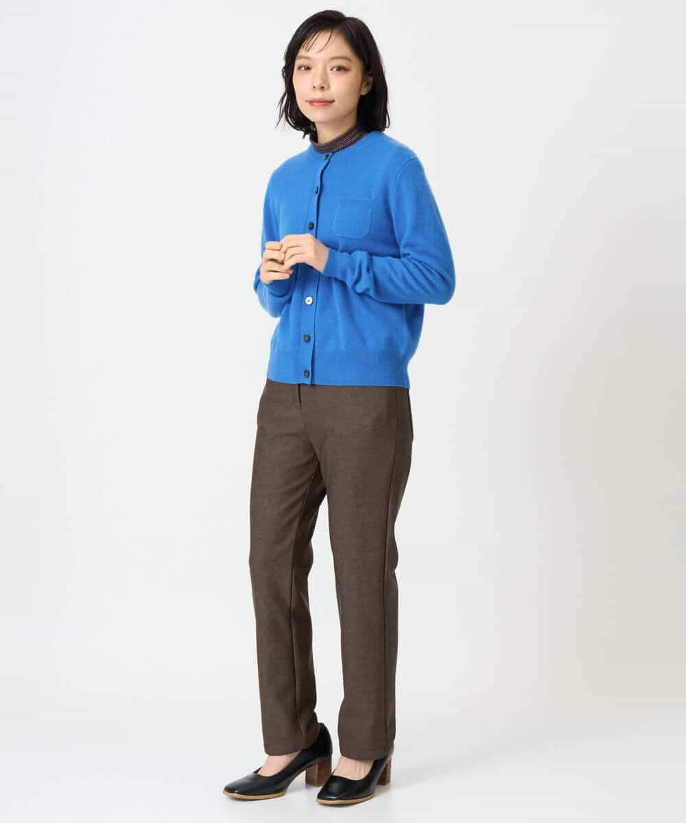NHKAI87090 GIANNI LO GIUDICE(小さいサイズ)(メゾン ドゥ サンク) エアーコットン幾何ボーダー柄ハイネックカットソー ブラウン