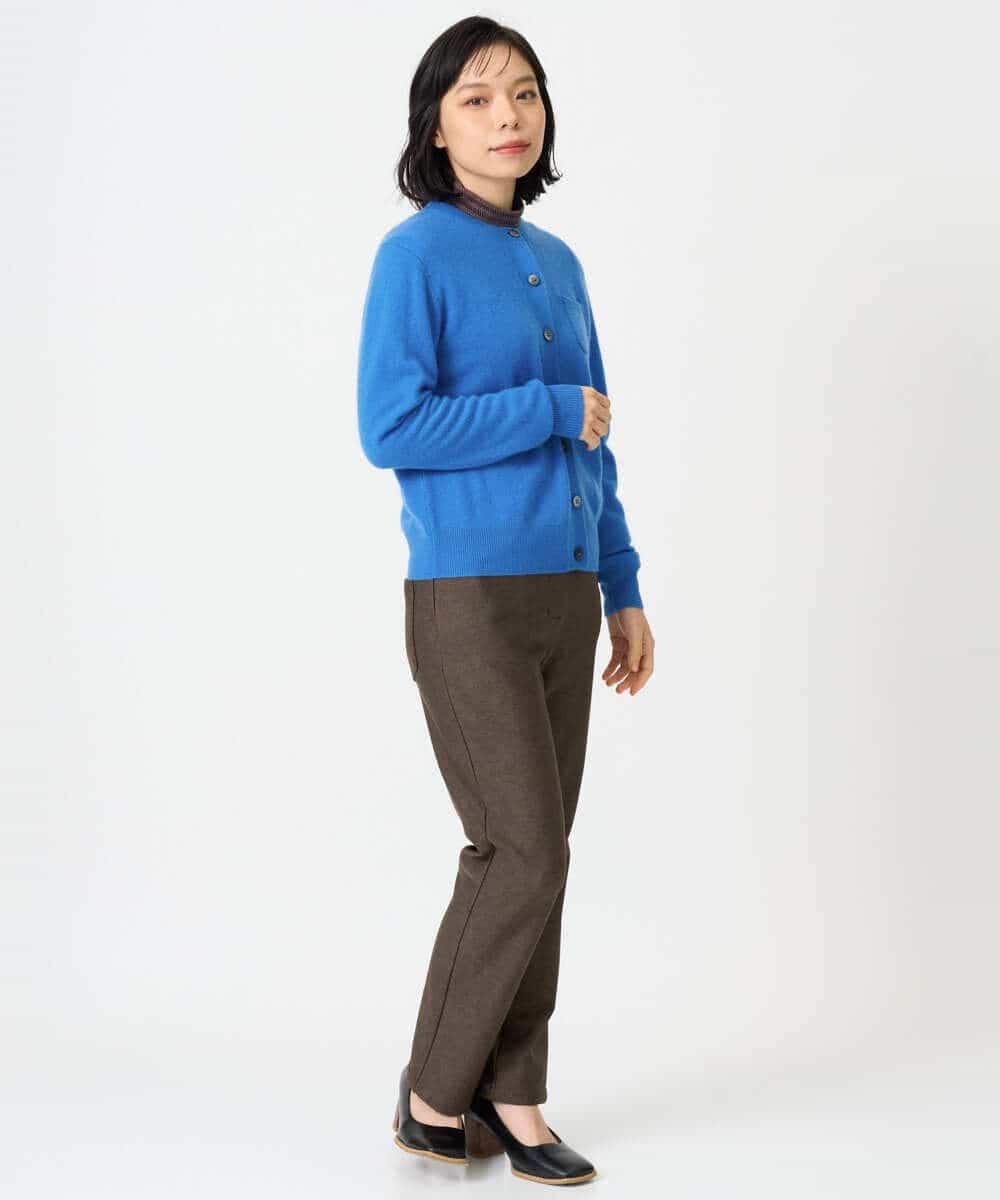 NHKAI87090 GIANNI LO GIUDICE(小さいサイズ)(メゾン ドゥ サンク) エアーコットン幾何ボーダー柄ハイネックカットソー ブラウン