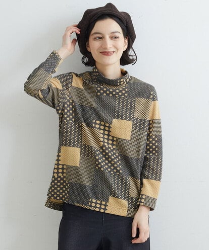 NHKAU86160 GIANNI LO GIUDICE(小さいサイズ) ランダムドットパッチワークプリントカットソー