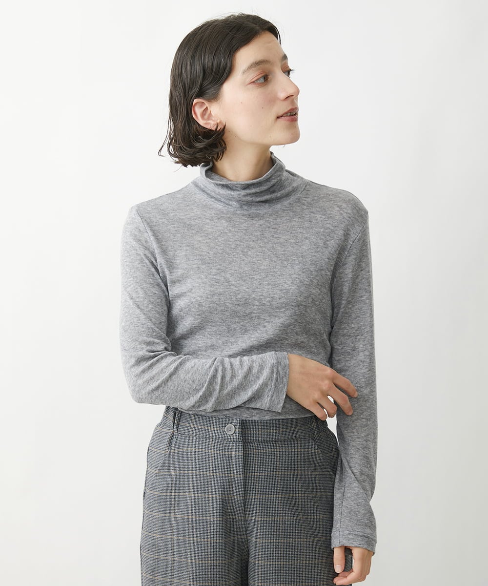 NHKAV15100 GIANNI LO GIUDICE(小さいサイズ)(メゾン ドゥ サンク) [定番人気/日本製]リヨセルウールガーゼフライスカットソー グレー
