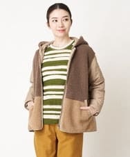 NHKAW11290 GIANNI LO GIUDICE(小さいサイズ)(メゾン ドゥ サンク) [日本製]ウールボーダージャカードカットソー カーキ
