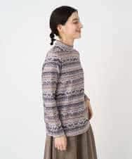 NHKCE51180 GIANNI LO GIUDICE(小さいサイズ)(メゾン ドゥ サンク) [日本製]編地柄プリントカットソー ベージュ