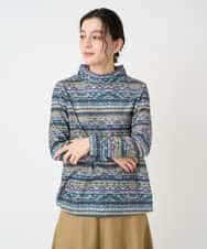 NHKCE51180 GIANNI LO GIUDICE(小さいサイズ)(メゾン ドゥ サンク) [日本製]編地柄プリントカットソー ベージュ