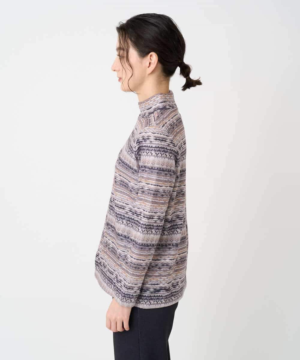 NHKCE51180 GIANNI LO GIUDICE(小さいサイズ)(メゾン ドゥ サンク) [日本製]編地柄プリントカットソー ベージュ