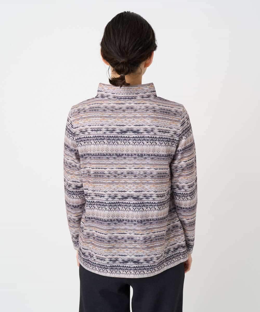 NHKCE51180 GIANNI LO GIUDICE(小さいサイズ)(メゾン ドゥ サンク) [日本製]編地柄プリントカットソー ベージュ