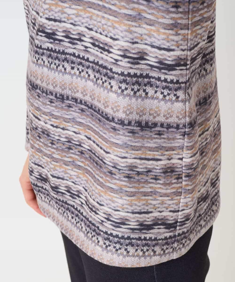 NHKCE51180 GIANNI LO GIUDICE(小さいサイズ)(メゾン ドゥ サンク) [日本製]編地柄プリントカットソー ベージュ