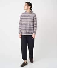 NHKCE51180 GIANNI LO GIUDICE(小さいサイズ)(メゾン ドゥ サンク) [日本製]編地柄プリントカットソー ベージュ