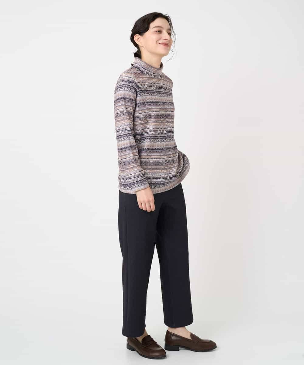 NHKCE51180 GIANNI LO GIUDICE(小さいサイズ)(メゾン ドゥ サンク) [日本製]編地柄プリントカットソー ベージュ