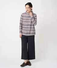 NHKCE51180 GIANNI LO GIUDICE(小さいサイズ)(メゾン ドゥ サンク) [日本製]編地柄プリントカットソー ベージュ