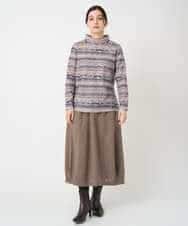 NHKCE51180 GIANNI LO GIUDICE(小さいサイズ)(メゾン ドゥ サンク) [日本製]編地柄プリントカットソー ベージュ