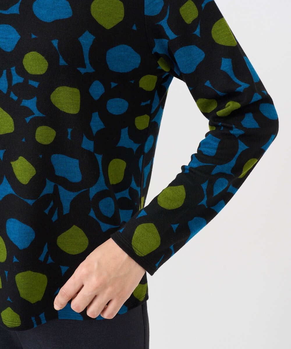 NHKCF51230 GIANNI LO GIUDICE(小さいサイズ)(メゾン ドゥ サンク) [日本製]テンセルリバードットプリントカットソー ブルー系