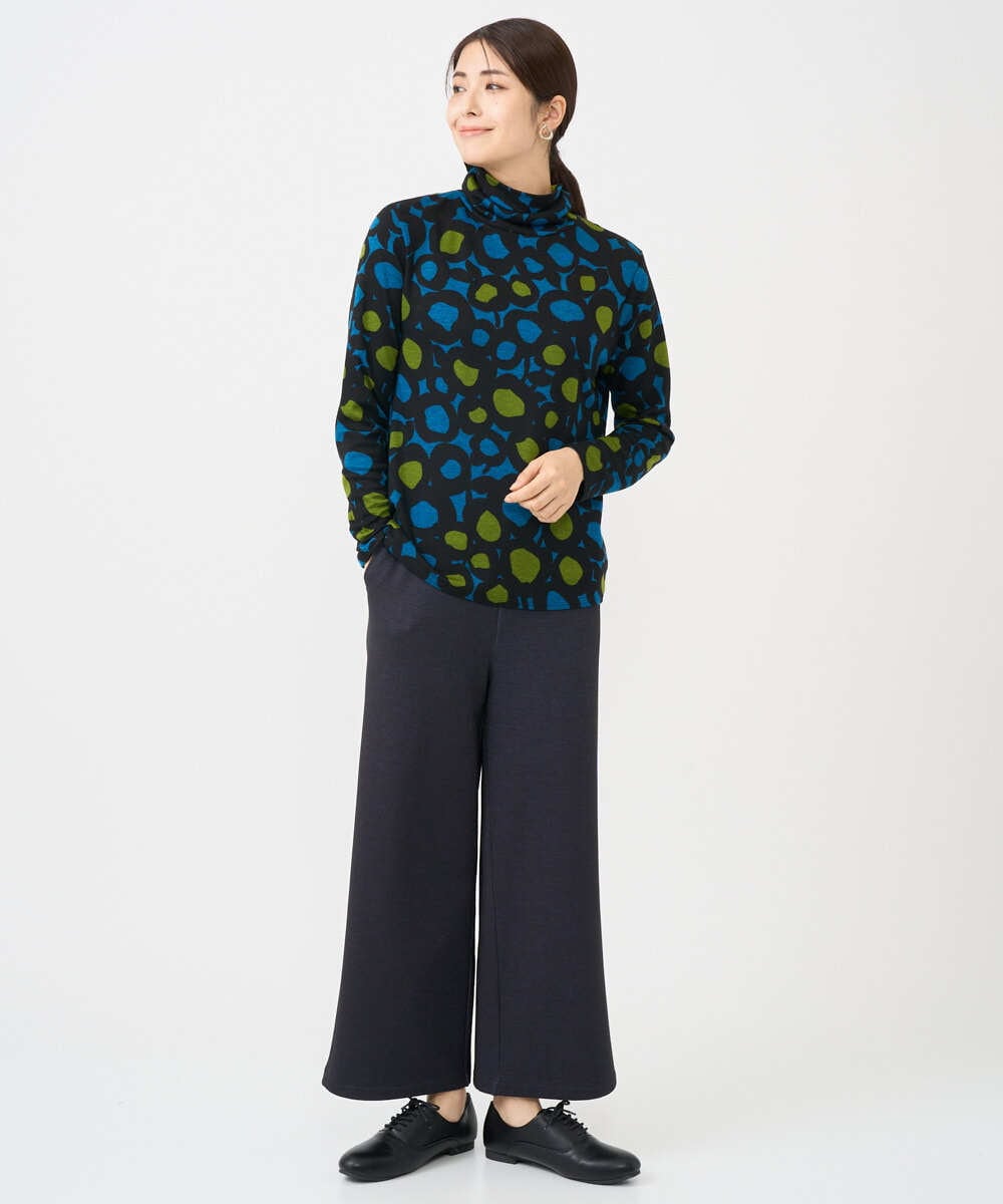 NHKCF51230 GIANNI LO GIUDICE(小さいサイズ)(メゾン ドゥ サンク) [日本製]テンセルリバードットプリントカットソー ブルー系