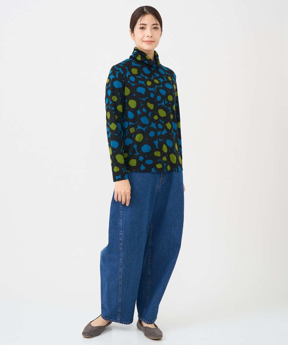 NHKCF51230 GIANNI LO GIUDICE(小さいサイズ)(メゾン ドゥ サンク) [日本製]テンセルリバードットプリントカットソー ブルー系