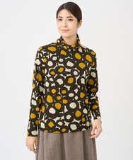 NHKCF51230 GIANNI LO GIUDICE(小さいサイズ)(メゾン ドゥ サンク) [日本製]テンセルリバードットプリントカットソー ブルー系