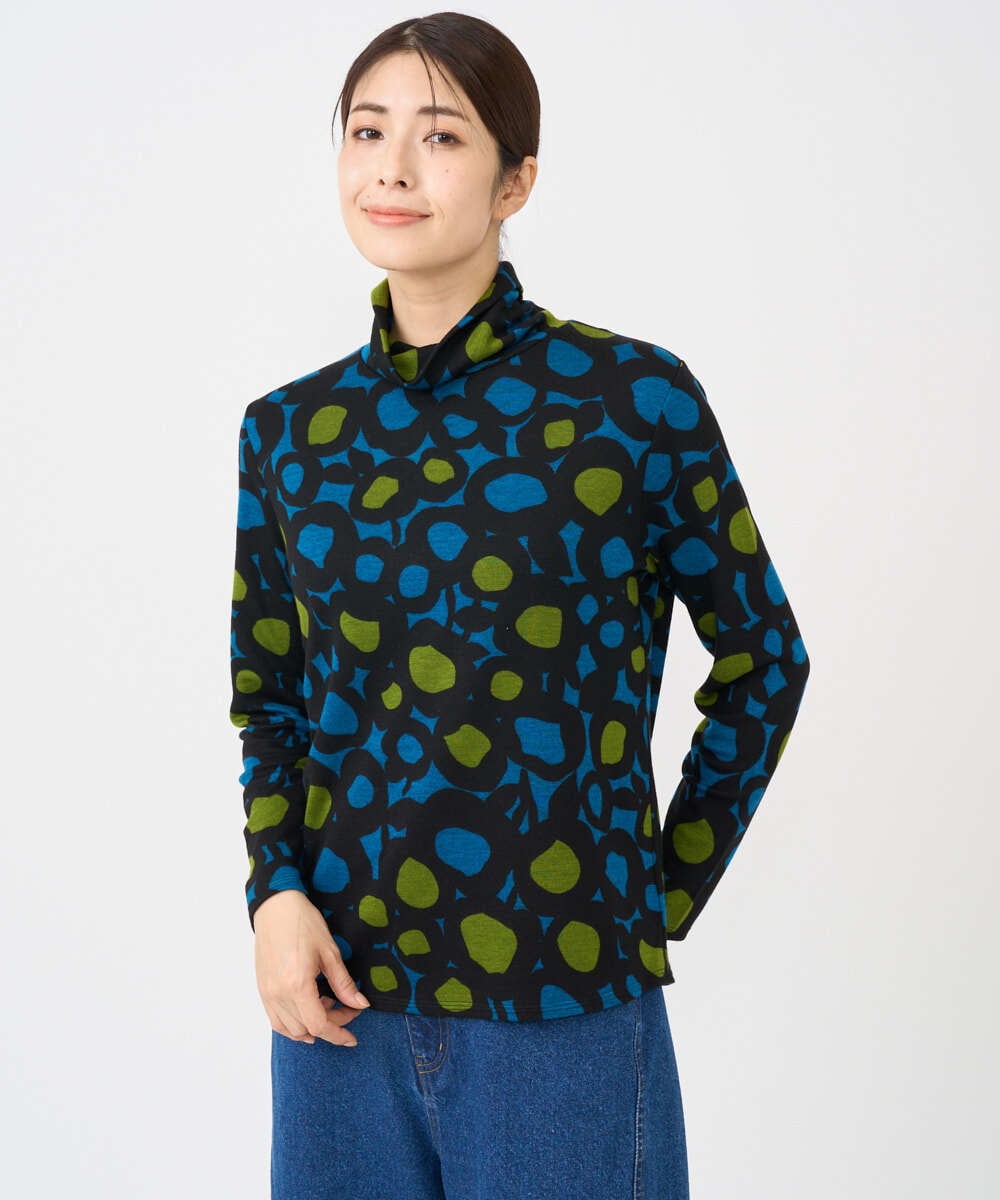 NHKCF51230 GIANNI LO GIUDICE(小さいサイズ)(メゾン ドゥ サンク) [日本製]テンセルリバードットプリントカットソー ブルー系