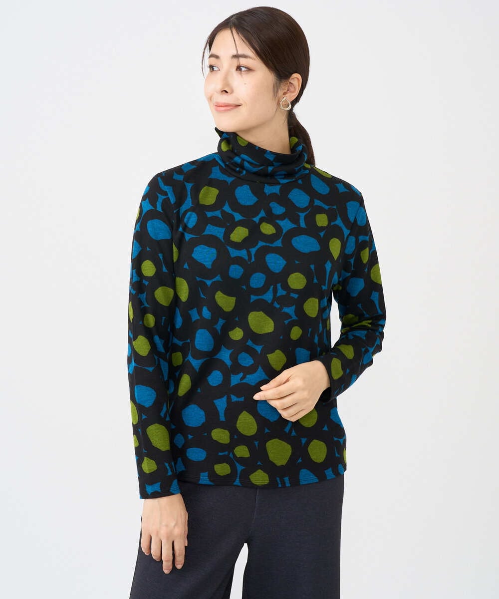 NHKCF51230 GIANNI LO GIUDICE(小さいサイズ)(メゾン ドゥ サンク) [日本製]テンセルリバードットプリントカットソー ブルー系