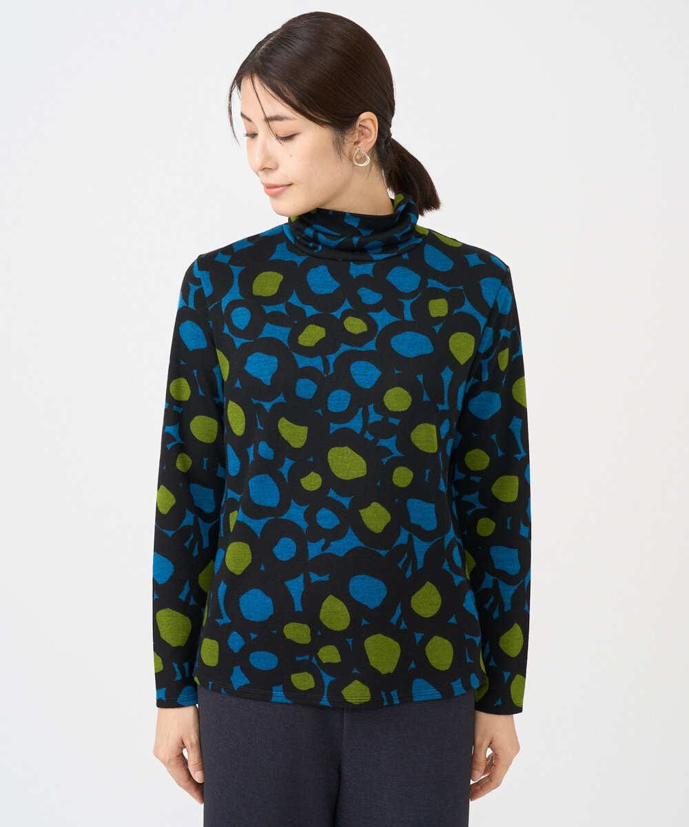 NHKCF51230 GIANNI LO GIUDICE(小さいサイズ)(メゾン ドゥ サンク) [日本製]テンセルリバードットプリントカットソー ブルー系