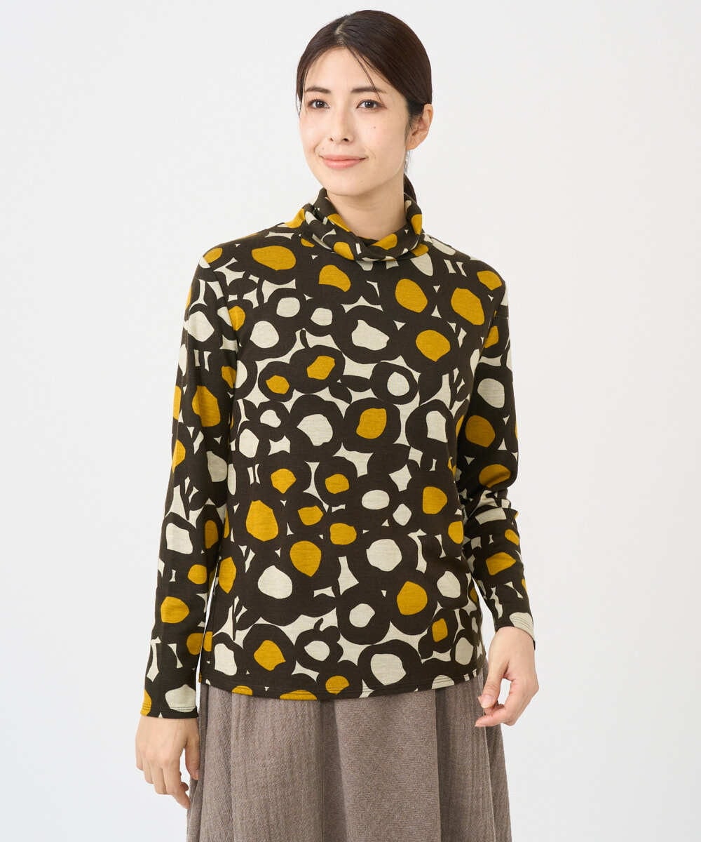 NHKCF51230 GIANNI LO GIUDICE(小さいサイズ)(メゾン ドゥ サンク) [日本製]テンセルリバードットプリントカットソー ベージュ系