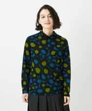 NHKCF51230 GIANNI LO GIUDICE(小さいサイズ)(メゾン ドゥ サンク) [日本製]テンセルリバードットプリントカットソー ブルー系