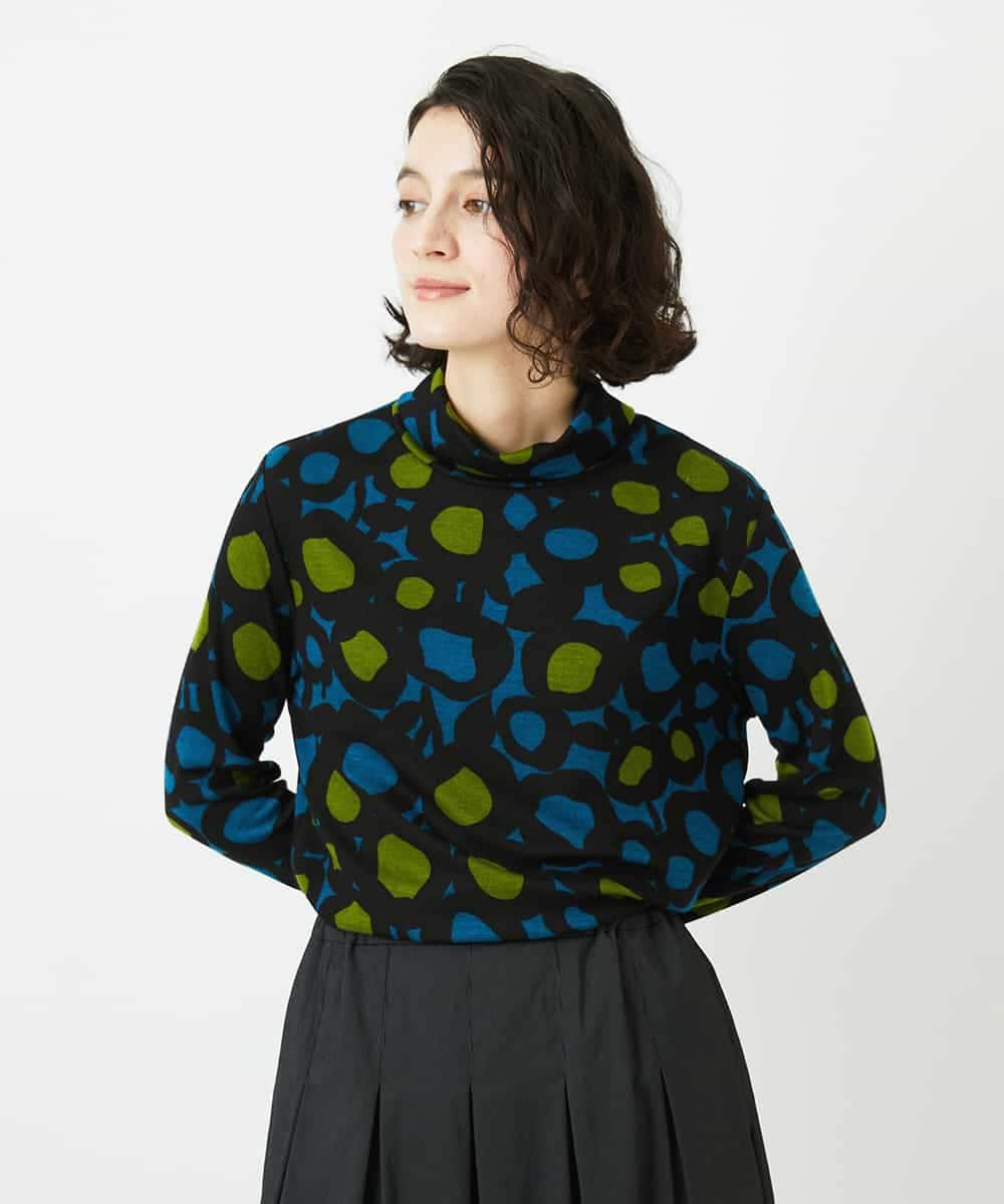 NHKCF51230 GIANNI LO GIUDICE(小さいサイズ)(メゾン ドゥ サンク) [日本製]テンセルリバードットプリントカットソー ベージュ系