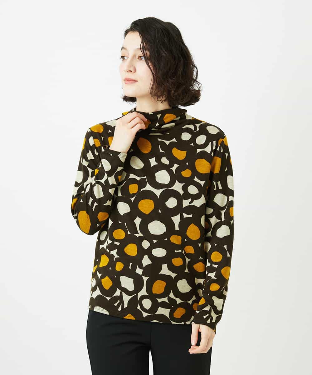 NHKCF51230 GIANNI LO GIUDICE(小さいサイズ)(メゾン ドゥ サンク) [日本製]テンセルリバードットプリントカットソー ベージュ系