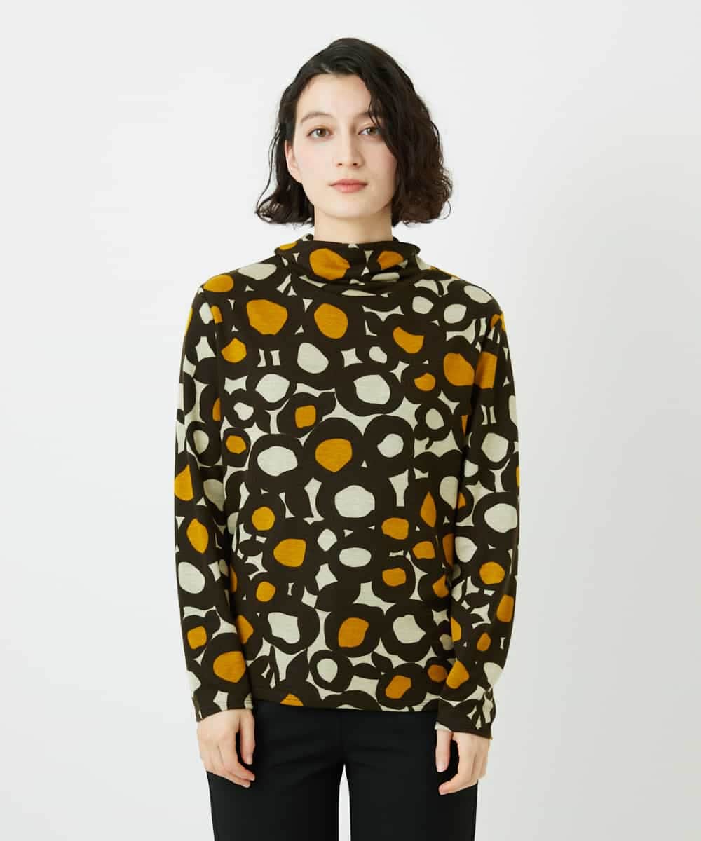 NHKCF51230 GIANNI LO GIUDICE(小さいサイズ)(メゾン ドゥ サンク) [日本製]テンセルリバードットプリントカットソー ベージュ系