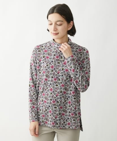 Maison de CINQ(メゾン ドゥ サンク) LIBERTYプリントロング丈カットソー（EDENHAM） ピンク/桃 36