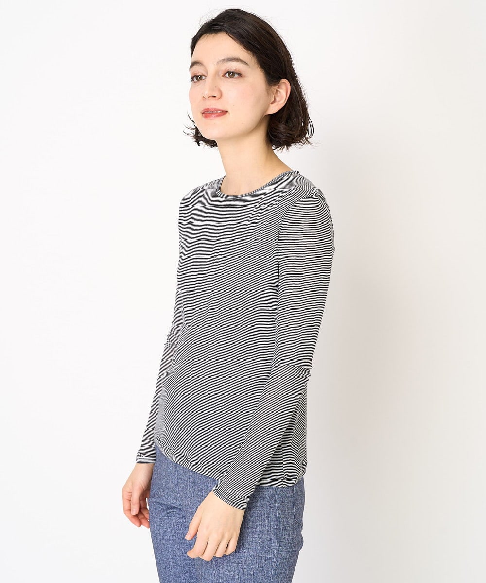 NHKEB41130 GIANNI LO GIUDICE(小さいサイズ)(メゾン ドゥ サンク) [日本製]シアーストレッチフライスカットソー アイボリー