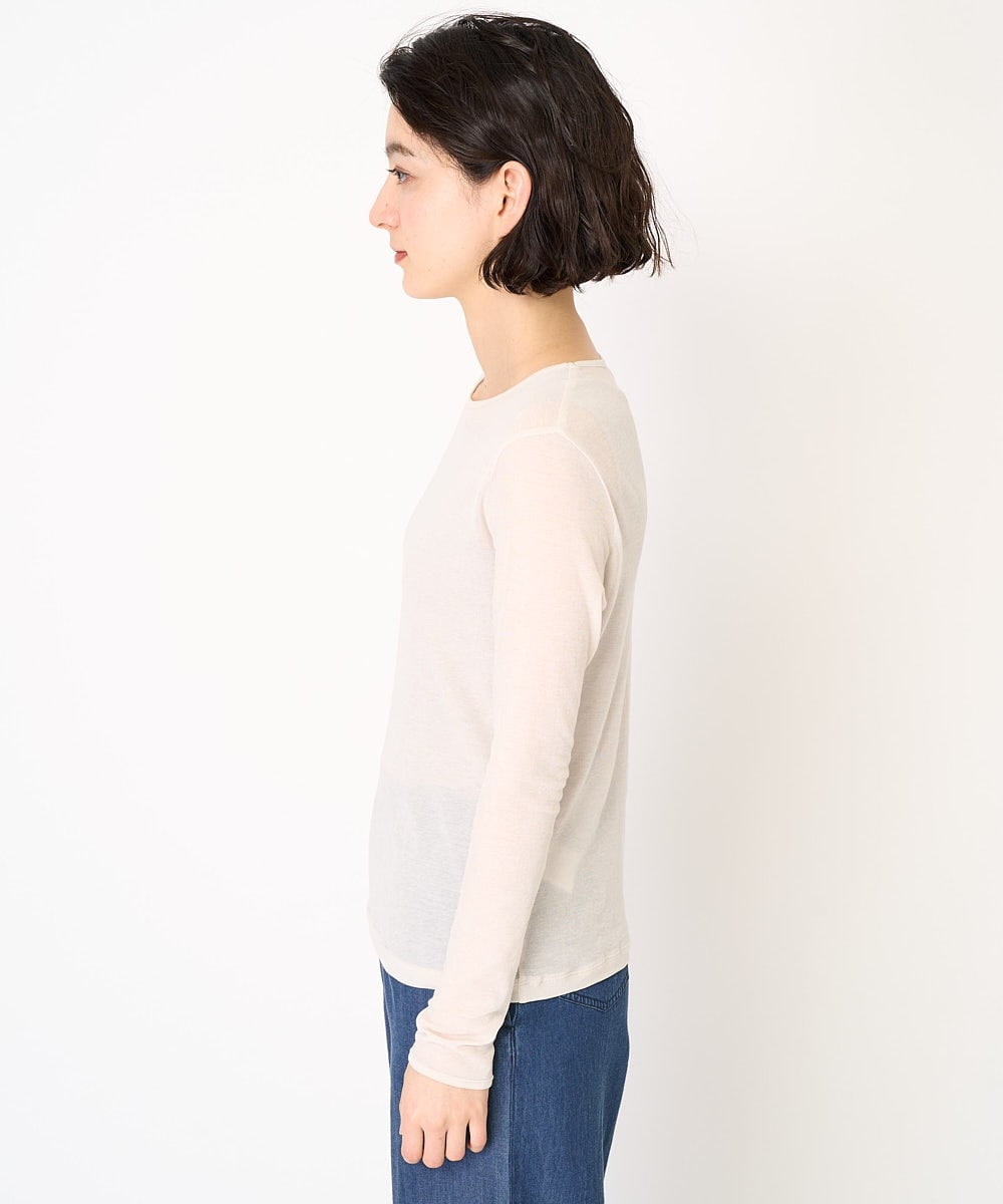 NHKEB41130 GIANNI LO GIUDICE(小さいサイズ)(メゾン ドゥ サンク) [日本製]シアーストレッチフライスカットソー アイボリー