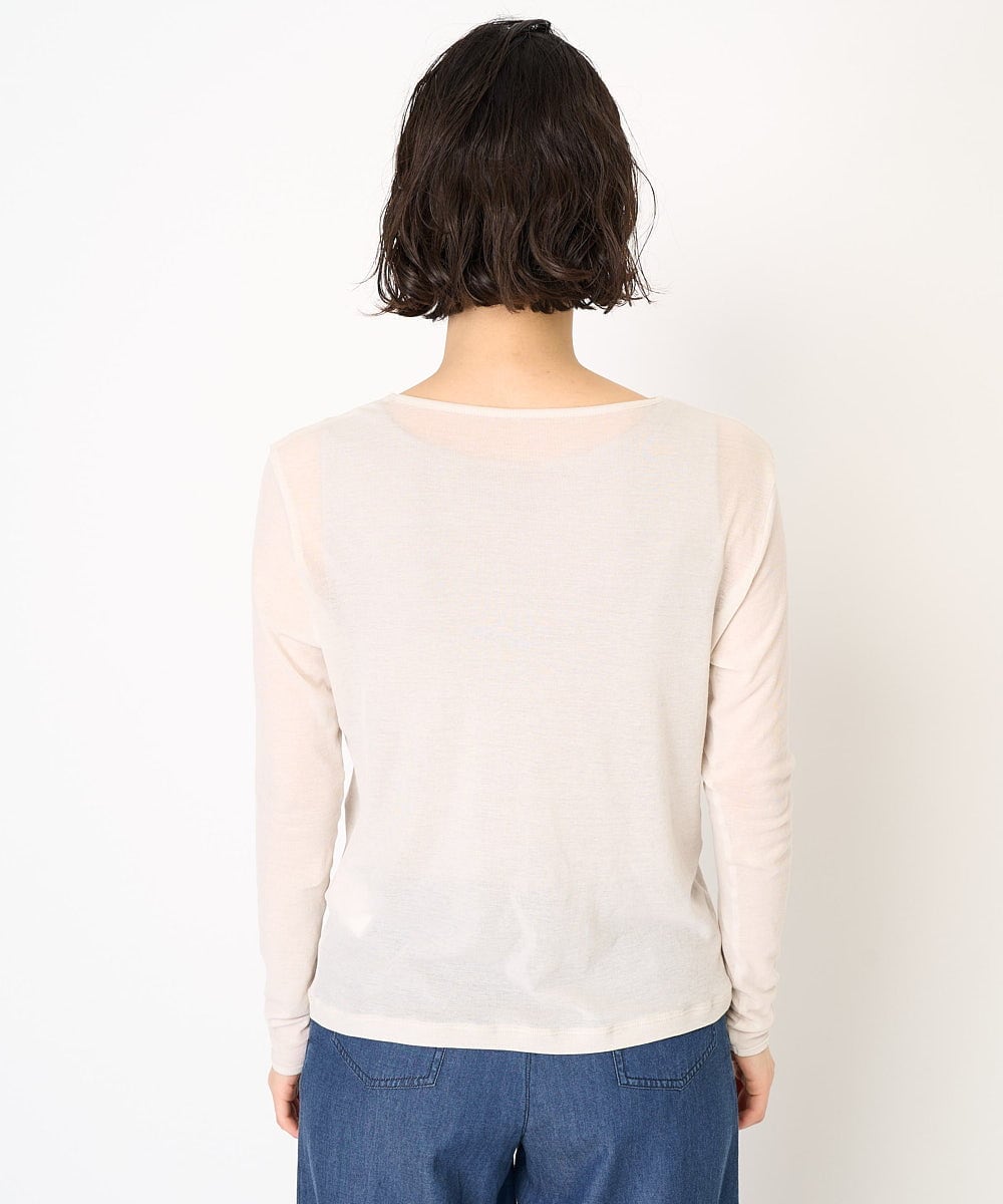 NHKEB41130 GIANNI LO GIUDICE(小さいサイズ)(メゾン ドゥ サンク) [日本製]シアーストレッチフライスカットソー アイボリー