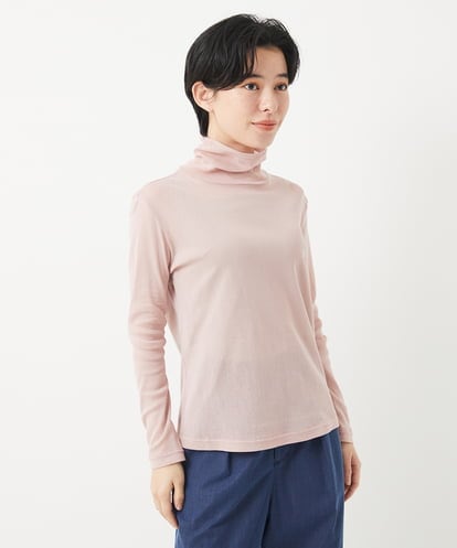 Maison de CINQ(メゾン ドゥ サンク) [日本製]コットンチュールハイネックプルオーバー ライトピンク 36