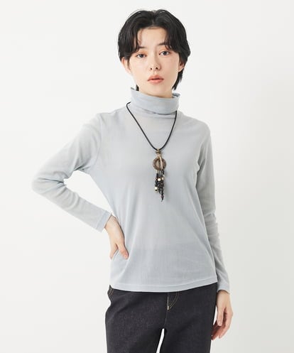 NHKEC81110 GIANNI LO GIUDICE(小さいサイズ) [日本製]コットンチュールハイネックプルオーバー