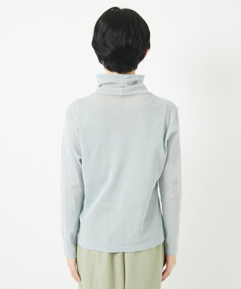 NHKEC81110 GIANNI LO GIUDICE(小さいサイズ)(メゾン ドゥ サンク) [日本製]コットンチュールハイネックプルオーバー ライトブルー
