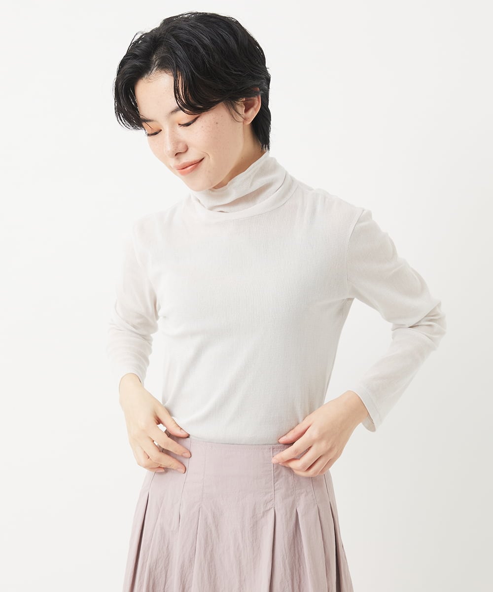 NHKEC81110 GIANNI LO GIUDICE(小さいサイズ) [日本製]コットンチュールハイネックプルオーバー
