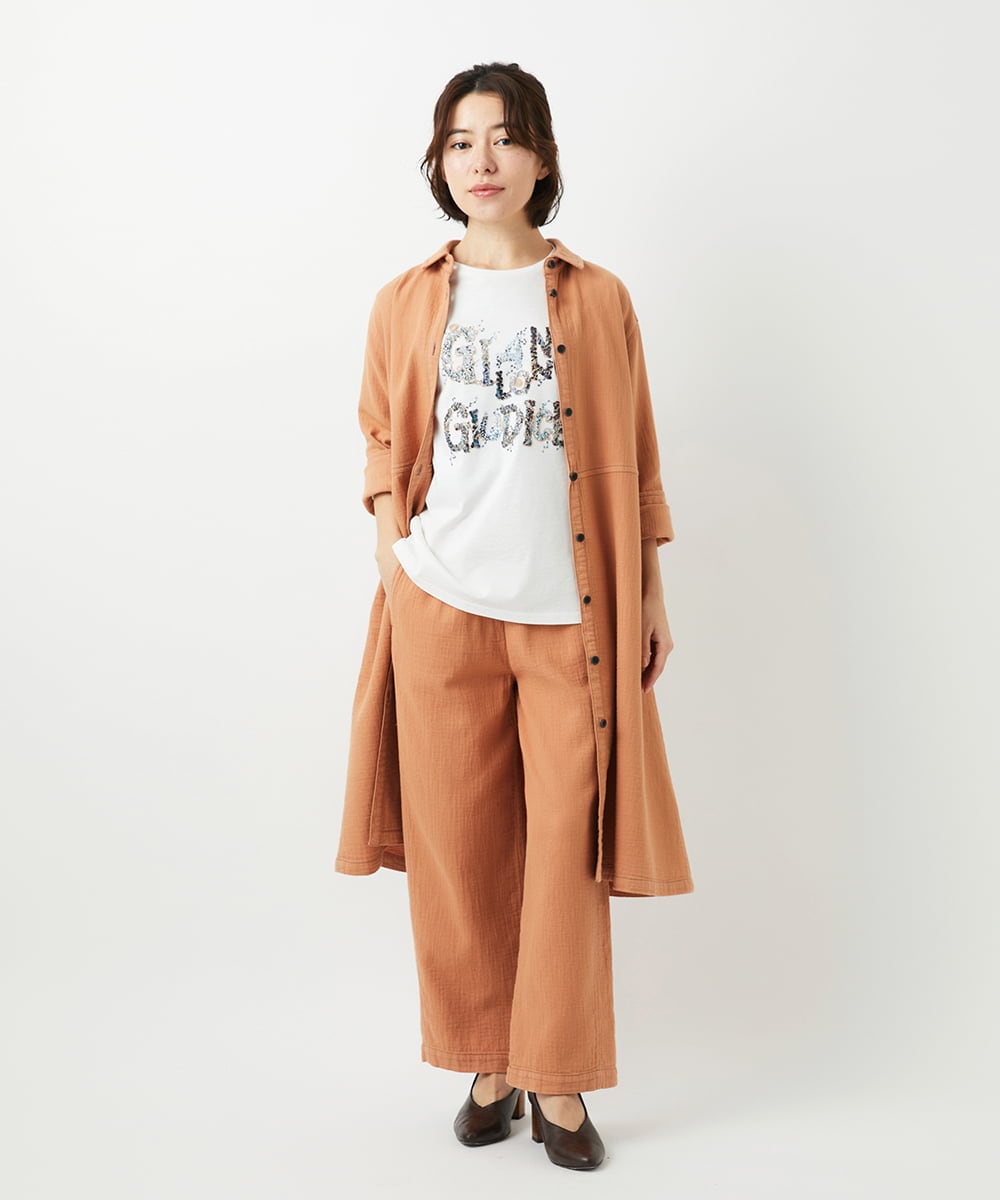 NHKED10200 GIANNI LO GIUDICE(小さいサイズ)(メゾン ドゥ サンク) [日本製]ハイゲージ天竺ロゴカットソー ライトブルー