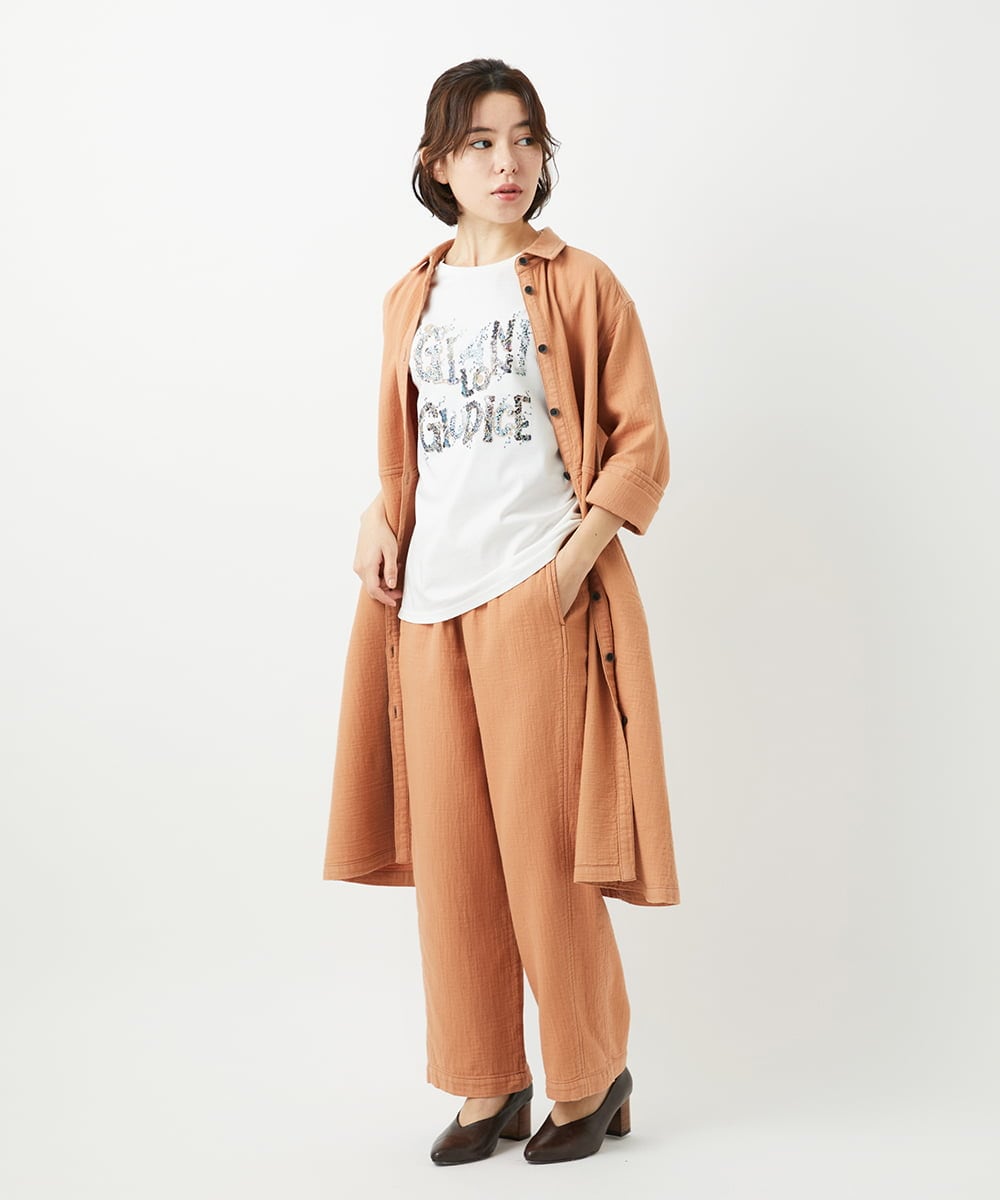 NHKED10200 GIANNI LO GIUDICE(小さいサイズ)(メゾン ドゥ サンク) [日本製]ハイゲージ天竺ロゴカットソー ライトブルー