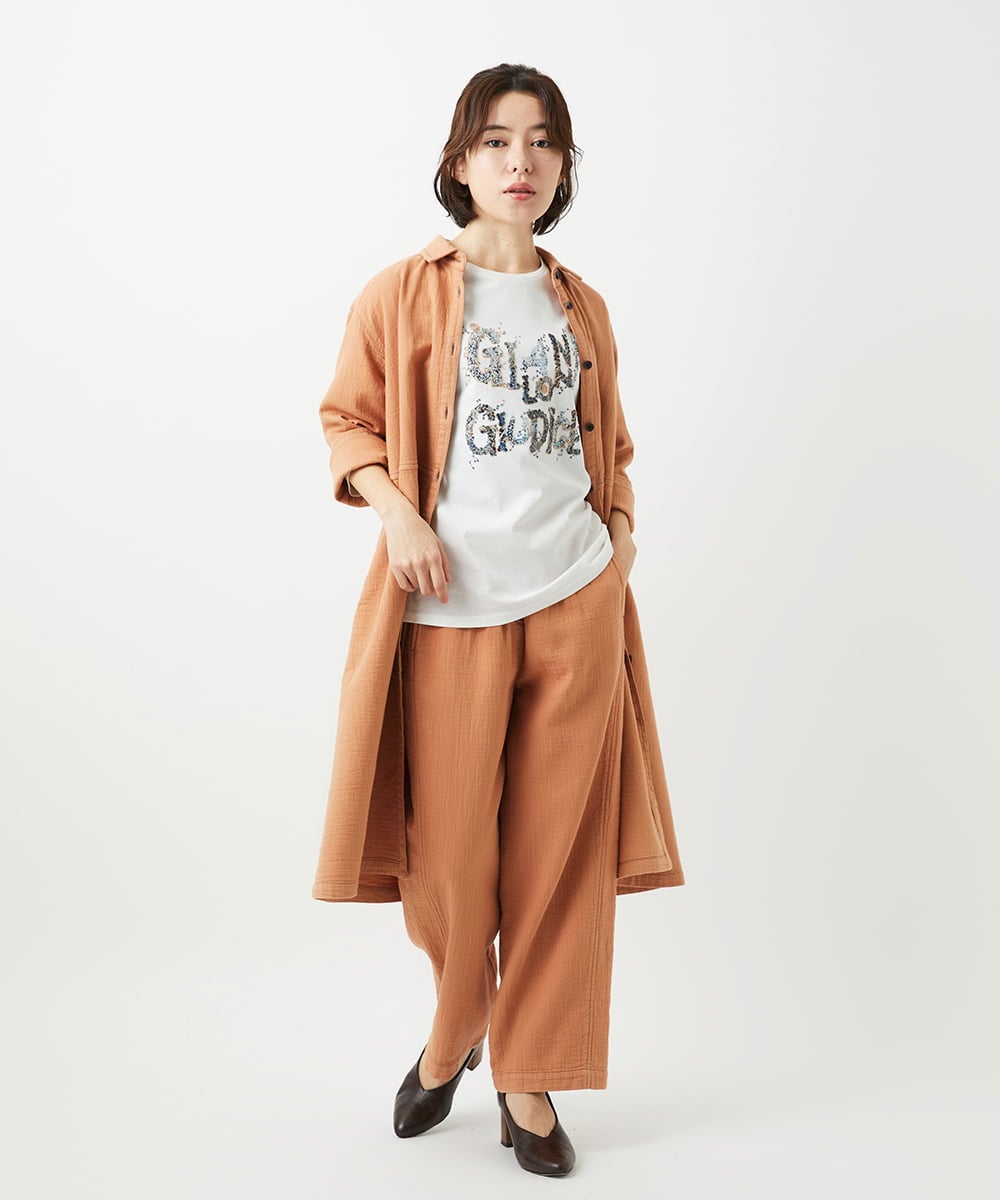 NHKED10200 GIANNI LO GIUDICE(小さいサイズ)(メゾン ドゥ サンク) [日本製]ハイゲージ天竺ロゴカットソー ライトブルー