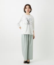 NHKED10200 GIANNI LO GIUDICE(小さいサイズ)(メゾン ドゥ サンク) [日本製]ハイゲージ天竺ロゴカットソー ライトブルー