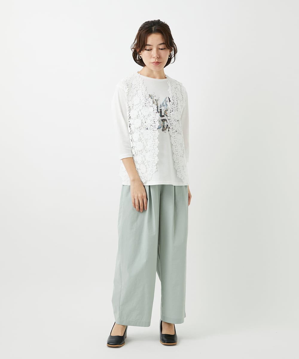 NHKED10200 GIANNI LO GIUDICE(小さいサイズ)(メゾン ドゥ サンク) [日本製]ハイゲージ天竺ロゴカットソー ライトブルー