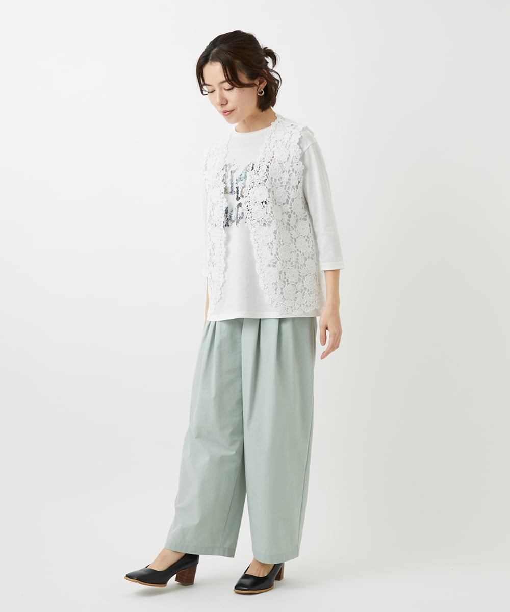 NHKED10200 GIANNI LO GIUDICE(小さいサイズ)(メゾン ドゥ サンク) [日本製]ハイゲージ天竺ロゴカットソー ライトブルー