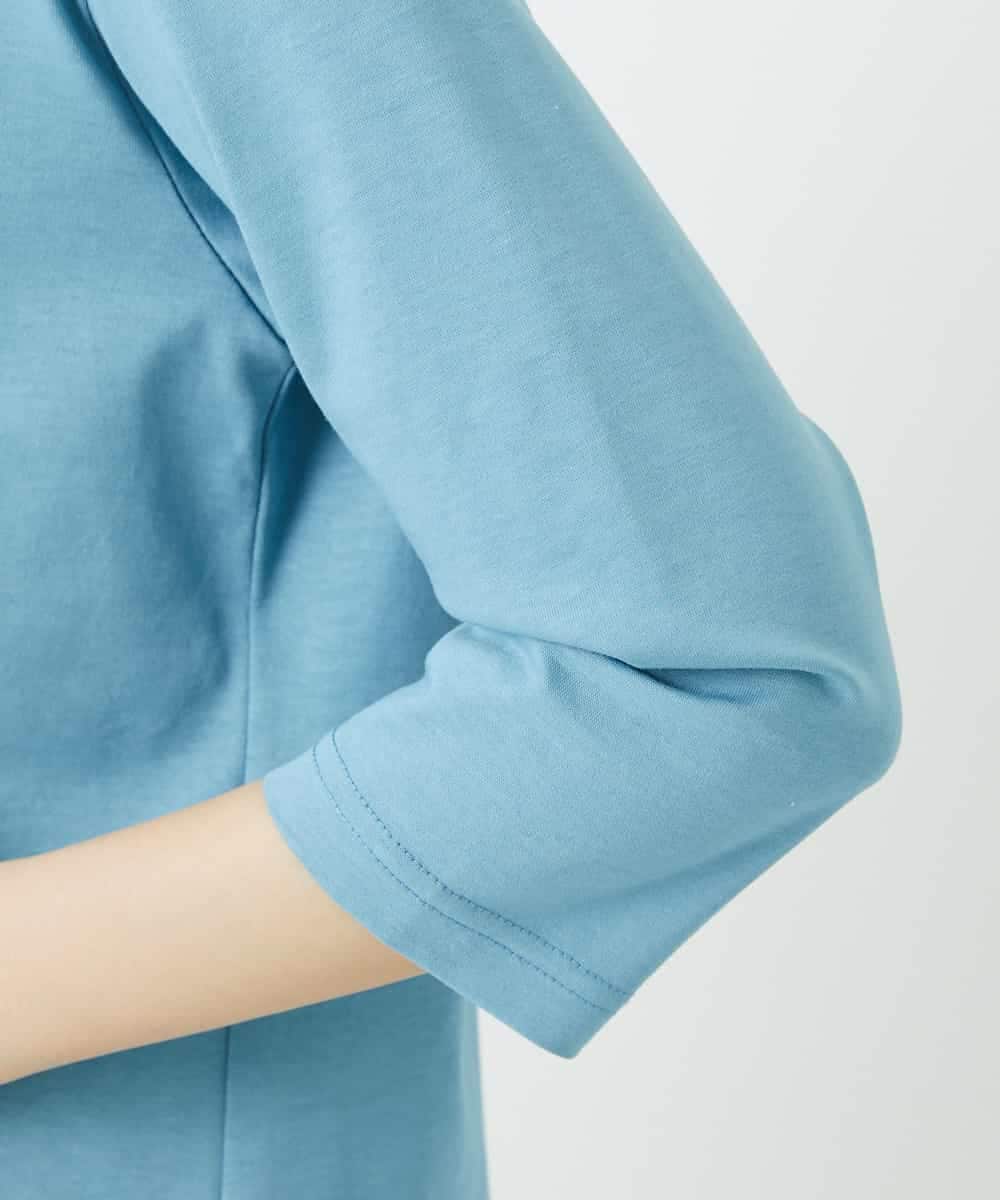 NHKED10200 GIANNI LO GIUDICE(小さいサイズ)(メゾン ドゥ サンク) [日本製]ハイゲージ天竺ロゴカットソー ライトブルー