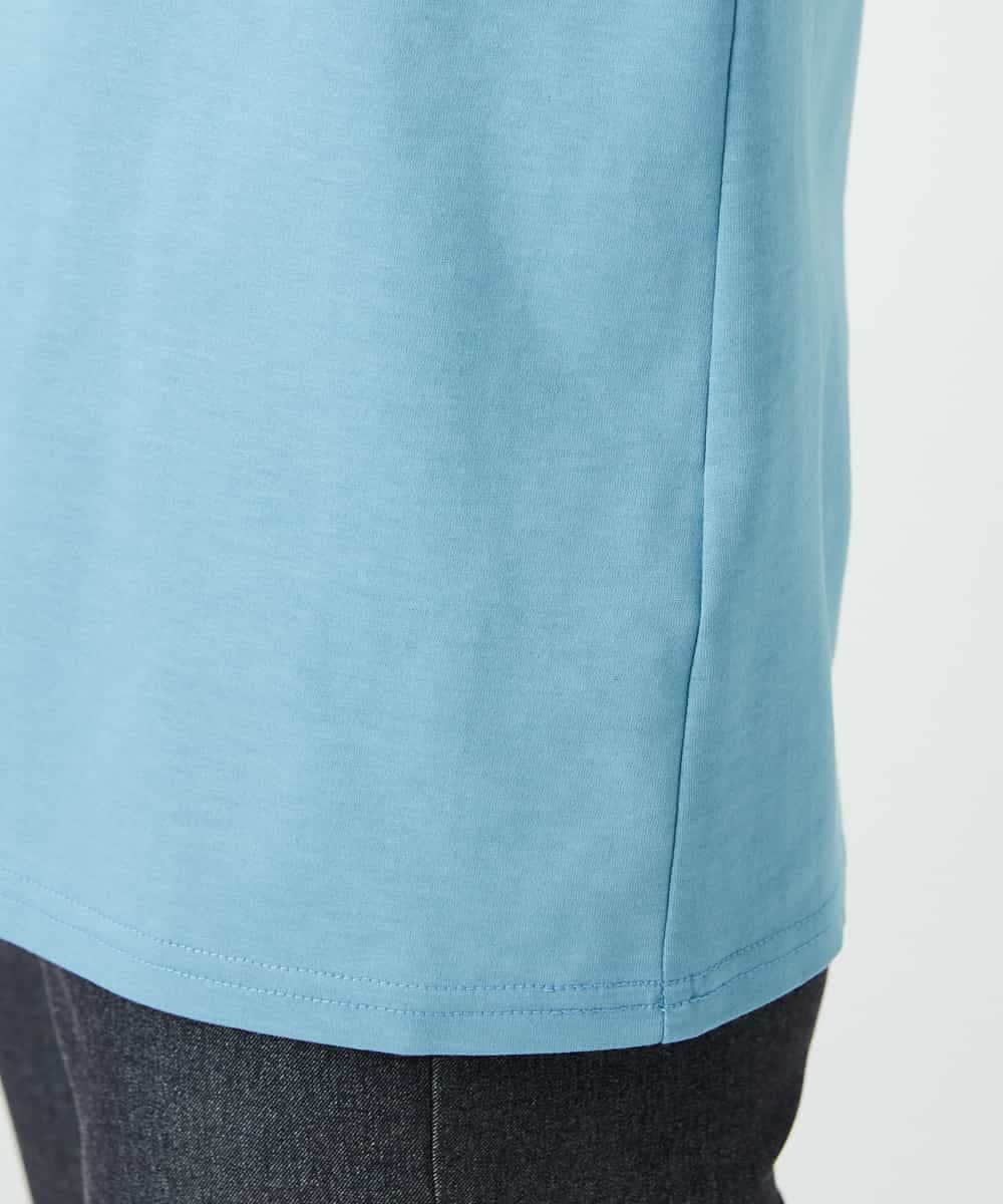 NHKED10200 GIANNI LO GIUDICE(小さいサイズ)(メゾン ドゥ サンク) [日本製]ハイゲージ天竺ロゴカットソー ライトブルー