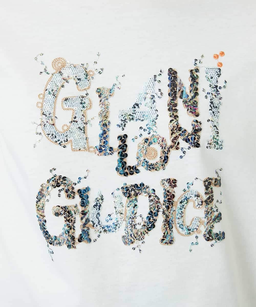 NHKED10200 GIANNI LO GIUDICE(小さいサイズ)(メゾン ドゥ サンク) [日本製]ハイゲージ天竺ロゴカットソー ライトブルー