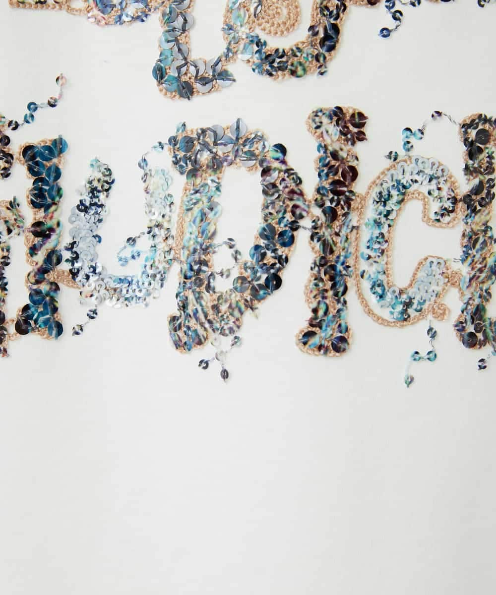 NHKED10200 GIANNI LO GIUDICE(小さいサイズ)(メゾン ドゥ サンク) [日本製]ハイゲージ天竺ロゴカットソー ライトブルー