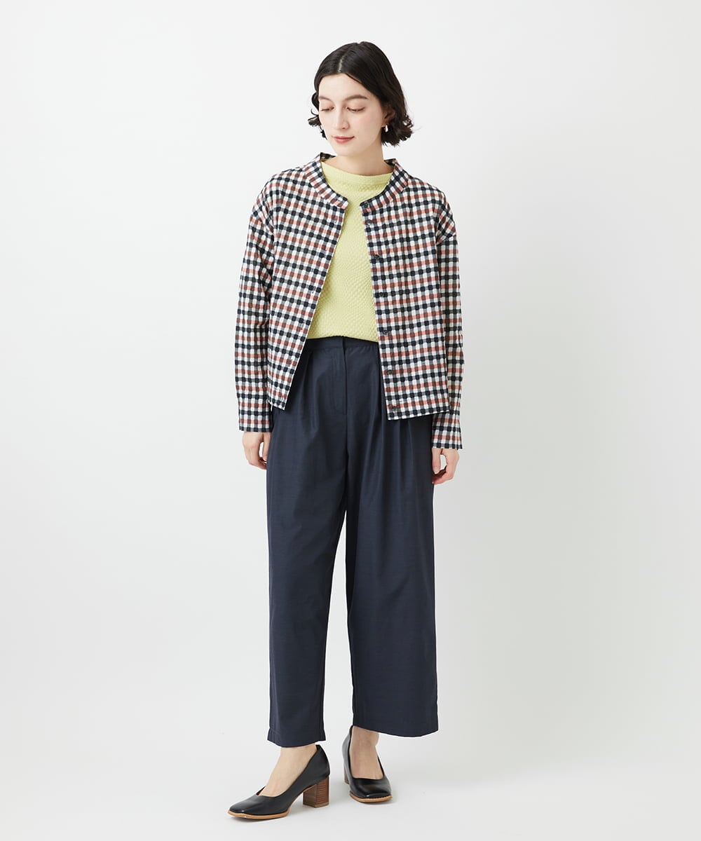 NHKED12160 GIANNI LO GIUDICE(小さいサイズ)(メゾン ドゥ サンク) [日本製]ジャガード織りカットソー ライトイエロー