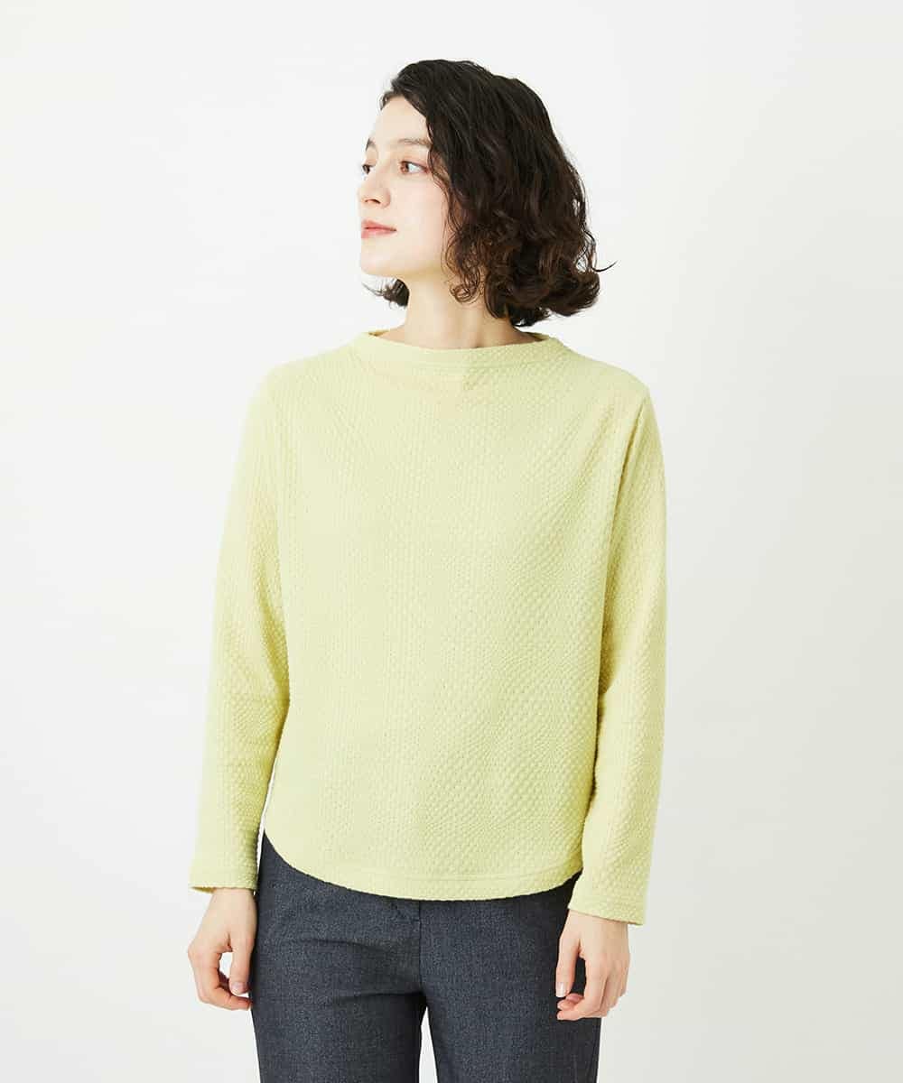 NHKED12160 GIANNI LO GIUDICE(小さいサイズ)(メゾン ドゥ サンク) [日本製]ジャガード織りカットソー ライトイエロー