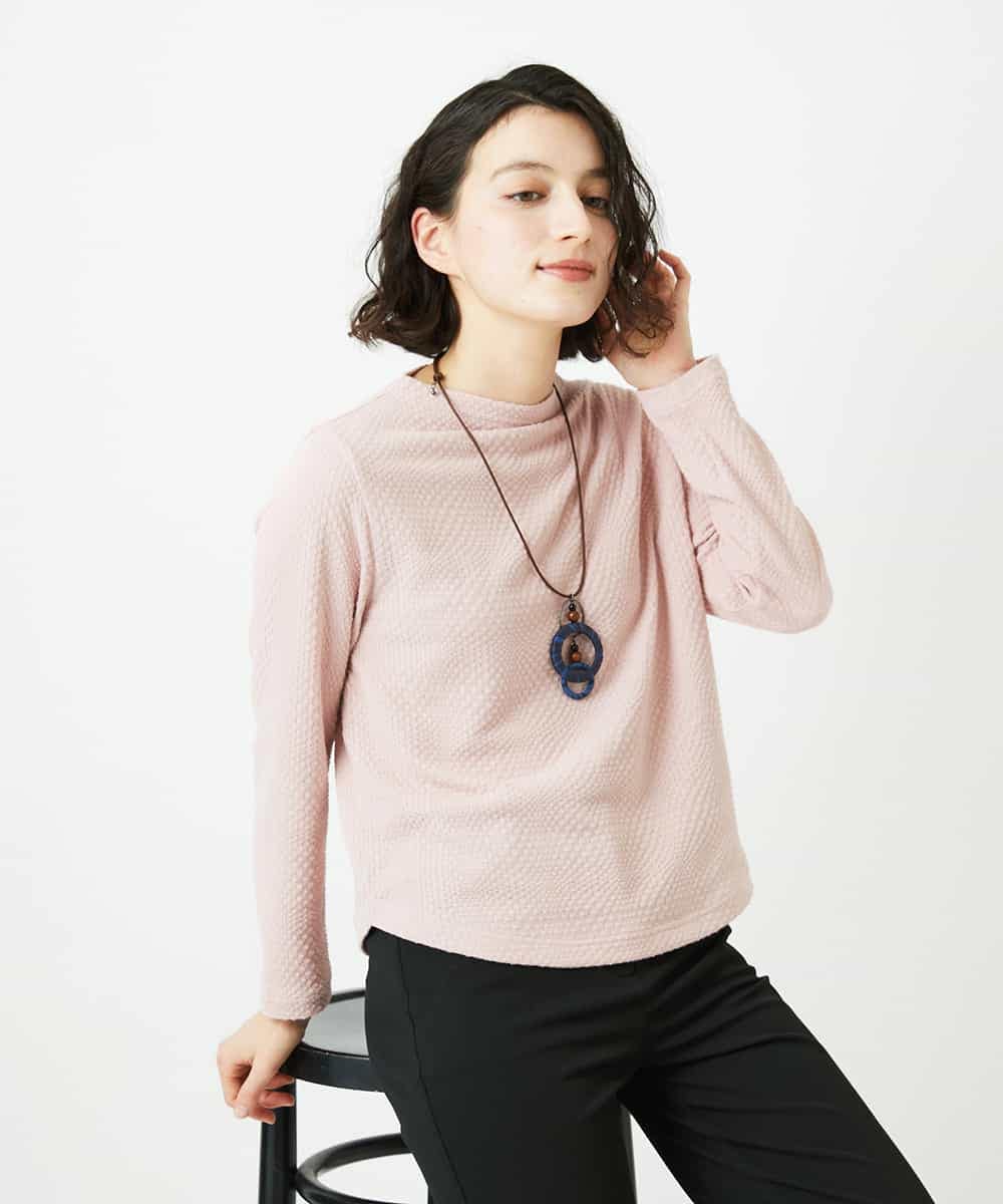 NHKED12160 GIANNI LO GIUDICE(小さいサイズ)(メゾン ドゥ サンク) [日本製]ジャガード織りカットソー ライトイエロー